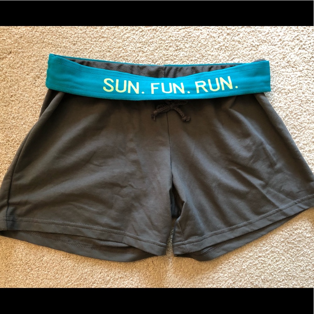 Active By Tchibo Gray Sun Fun Run Athletic Shorts Fold Down Lounge Casual Knit S